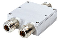 2-way DC pass power splitter/combiner, 1000-2000MHz, N-type female, 10W input, 25dB isolation – 51mm